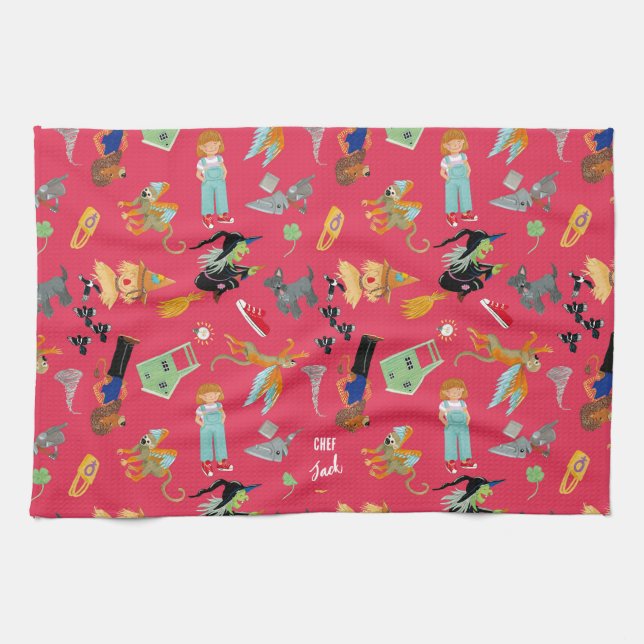Linge De Cuisine Fun Wizard of Oz on red children's design (Horizontal)