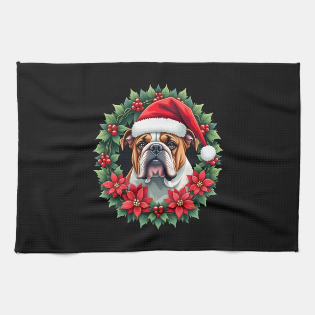 Linge De Cuisine Funky Christmas English Bulldog Débardeur (Horizontal)