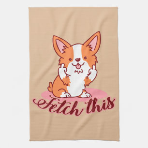 Linge De Cuisine Funky Corgi Chien moyen Dog Extraire ceci