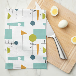 Linge De Cuisine Funky Geometry Flowchart Motif du milieu du siècle