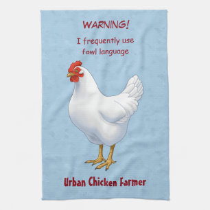 Linge De Cuisine Funny Fowl Language Urban Chicken Farmer