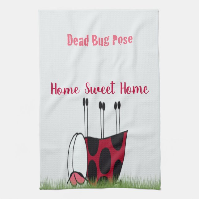 Linge De Cuisine Funny Ladybug Dead Bug Yoga Pose (Vertical)