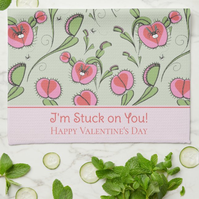 Linge De Cuisine Funny Valentine's Day Vénus Flytrap Plante (Plié)