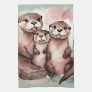 Linge De Cuisine Gamme de Otter aquarelle