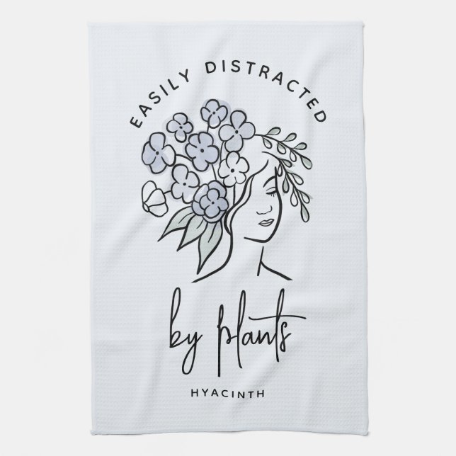 Linge De Cuisine Gardener distrait Boho Blue Floral mignon Plante (Vertical)