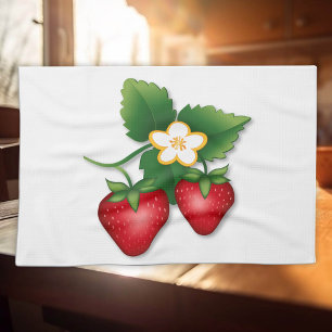 Linge De Cuisine Gâteau court aux fraises sucré
