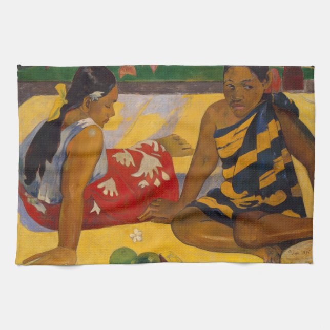 Linge De Cuisine Gauguin Polynésie Française Tahiti Femmes Peinture (Horizontal)