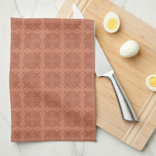 Linge De Cuisine Géométrique marron art déco en terre cuite