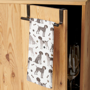 Linge De Cuisine German Shorthaired Pointer Dog Bone and Paw Print 