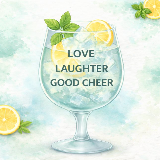 Linge De Cuisine Gin & Tonic Tea Towel | Lemon Mint Cocktail Kitche (Gin & Tonic tea towel with lemon and mint — a fresh, stylish kitchen and foodie gift.)