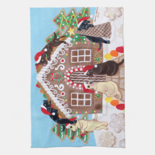 Linge De Cuisine Ginger Pread House Labradors Peinture