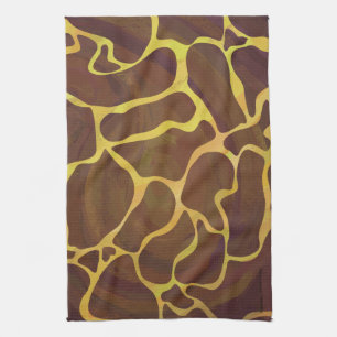 Linge De Cuisine Giraffe Brown et jaune