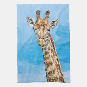 Linge De Cuisine Giraffe curieuse