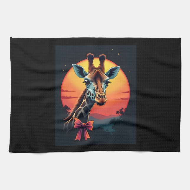 Linge De Cuisine Giraffe Neck Like a Rollercoaster Run Funny Retro  (Horizontal)