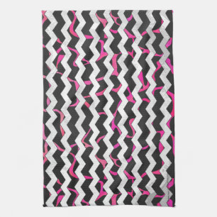 Linge De Cuisine Giraffe rose chaude et noire