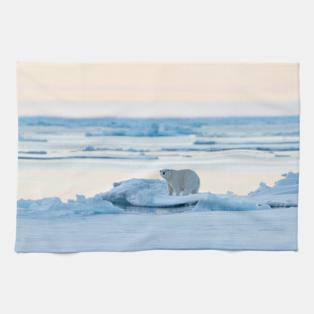 Linge De Cuisine Glace et neige | Ours polaire Iceberg Norvège (Horizontal)