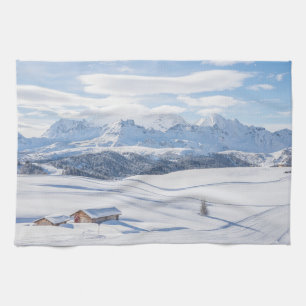 Linge De Cuisine Glace et neige   Snowscape Alpes européennes, Ital
