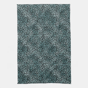 Linge De Cuisine Glam Turquoise Turquoise Blue Empreinte de léopard