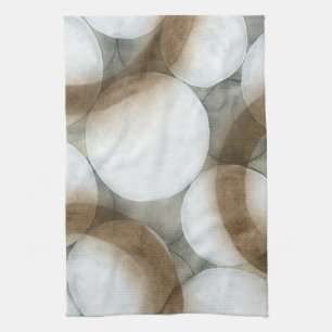 Linge De Cuisine Globes blancs et cercles Brown