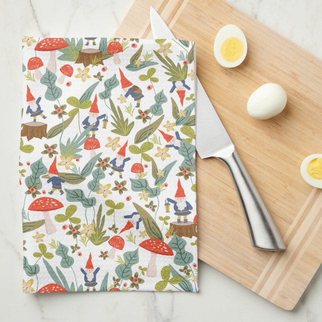 Linge De Cuisine Gnomes des bois (Quart Plié)