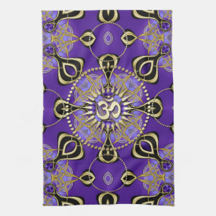 Linge De Cuisine Gold OM Purple Goa Skis New Age Décor