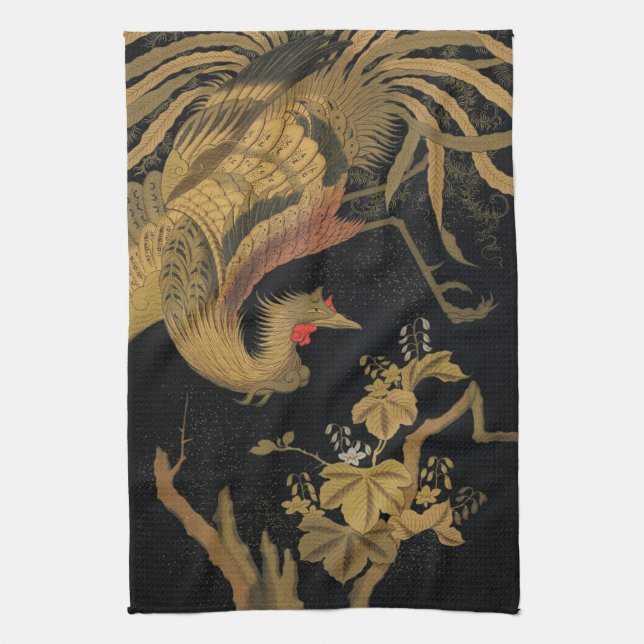 Linge De Cuisine Golden Bird Classic japonais Antique (Vertical)
