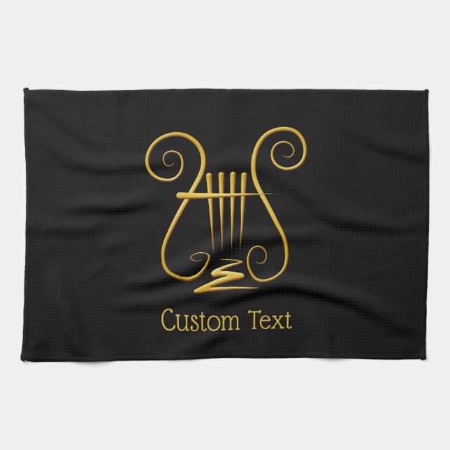 Linge De Cuisine Golden lyre (Horizontal)