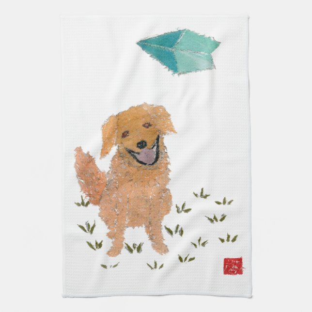 Linge De Cuisine Golden retriever (Vertical)