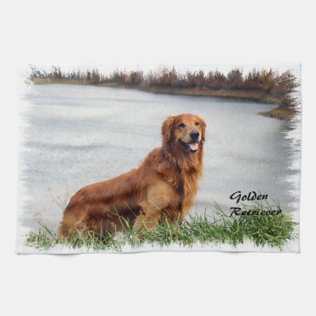 Linge De Cuisine Golden retriever (Horizontal)