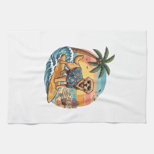 Linge De Cuisine Golden Retriever Chien Surfant Planche de Surf Cou