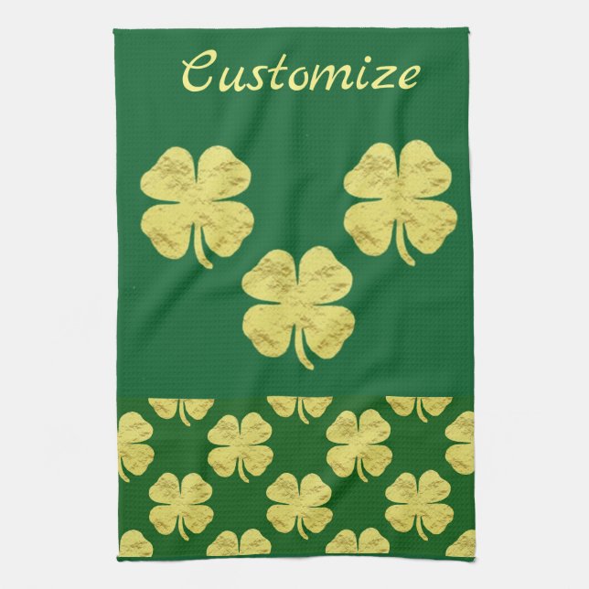 Linge De Cuisine Golden Shamrocks Thunder_Cove (Vertical)