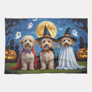 Linge De Cuisine Goldendoodle Chiens Citrouille Halloween Funny