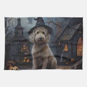 Linge De Cuisine Goldendoodle Citrouille Halloween effrayant