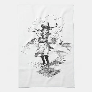 Linge De Cuisine Golf Girl Golfing Art Vintage