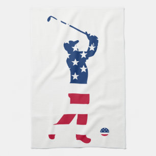 Linge De Cuisine Golfeur de drapeau américain de golf des