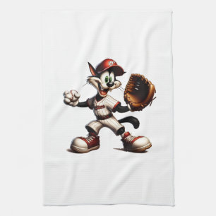 Linge De Cuisine Goofy Cat Baseball Pitcher Monte