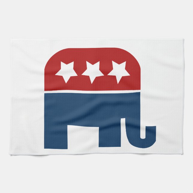 Linge De Cuisine GOP éléphant Logo design républicain (Horizontal)