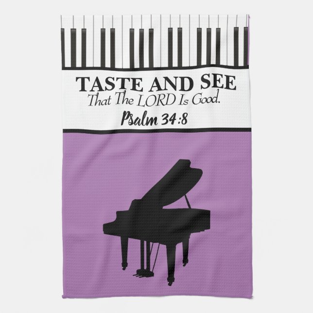 Linge De Cuisine Goûtez Et Voyez Que L'Éternel est bon, Piano Kitch (Vertical)