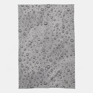 Linge De Cuisine gouttelettes d'eau gris
