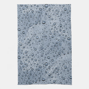 Linge De Cuisine gouttelettes d'eau gris de métal