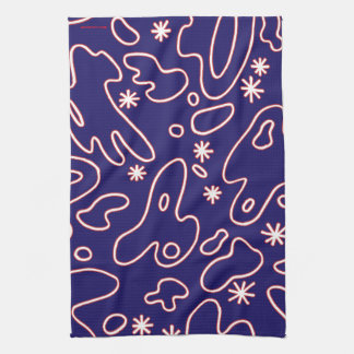 Linge De Cuisine Gouttes heureuses - bleu marine, rouge et blanc