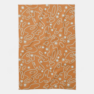 Linge De Cuisine Gouttes heureuses ! - Teal blanc orange