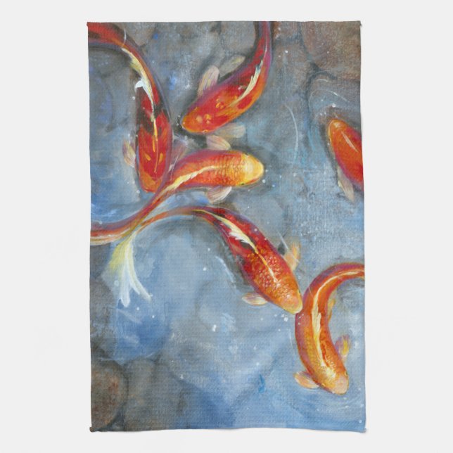 Linge De Cuisine Gracieux Koi II (Vertical)