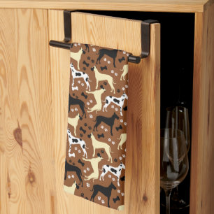 Linge De Cuisine Grand Dane Harlequin Faune Danois Noir Danois Cuis