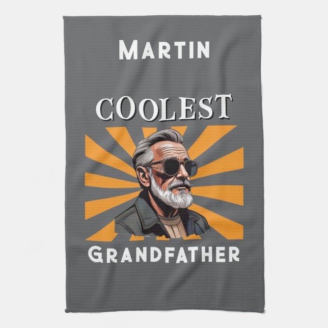 Linge De Cuisine Grand-père le plus frais Funny Retro Cool lunettes (Vertical)