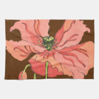 Grande Fleur rose avec Arrière - plan rouge profon