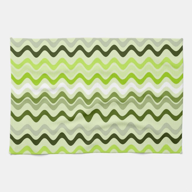Linge De Cuisine Grandes Super ondulées vert clair (Horizontal)