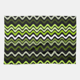 Linge De Cuisine Grandes Super ondulées Vert foncé