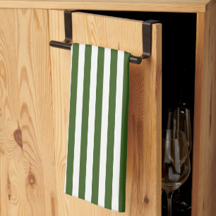Linge De Cuisine Grandes verticales modernes blanches et vertes fon