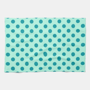 Linge De Cuisine Grands points rétro - aqua et turquoise